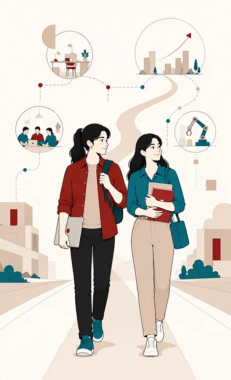Education to Employment Illustration