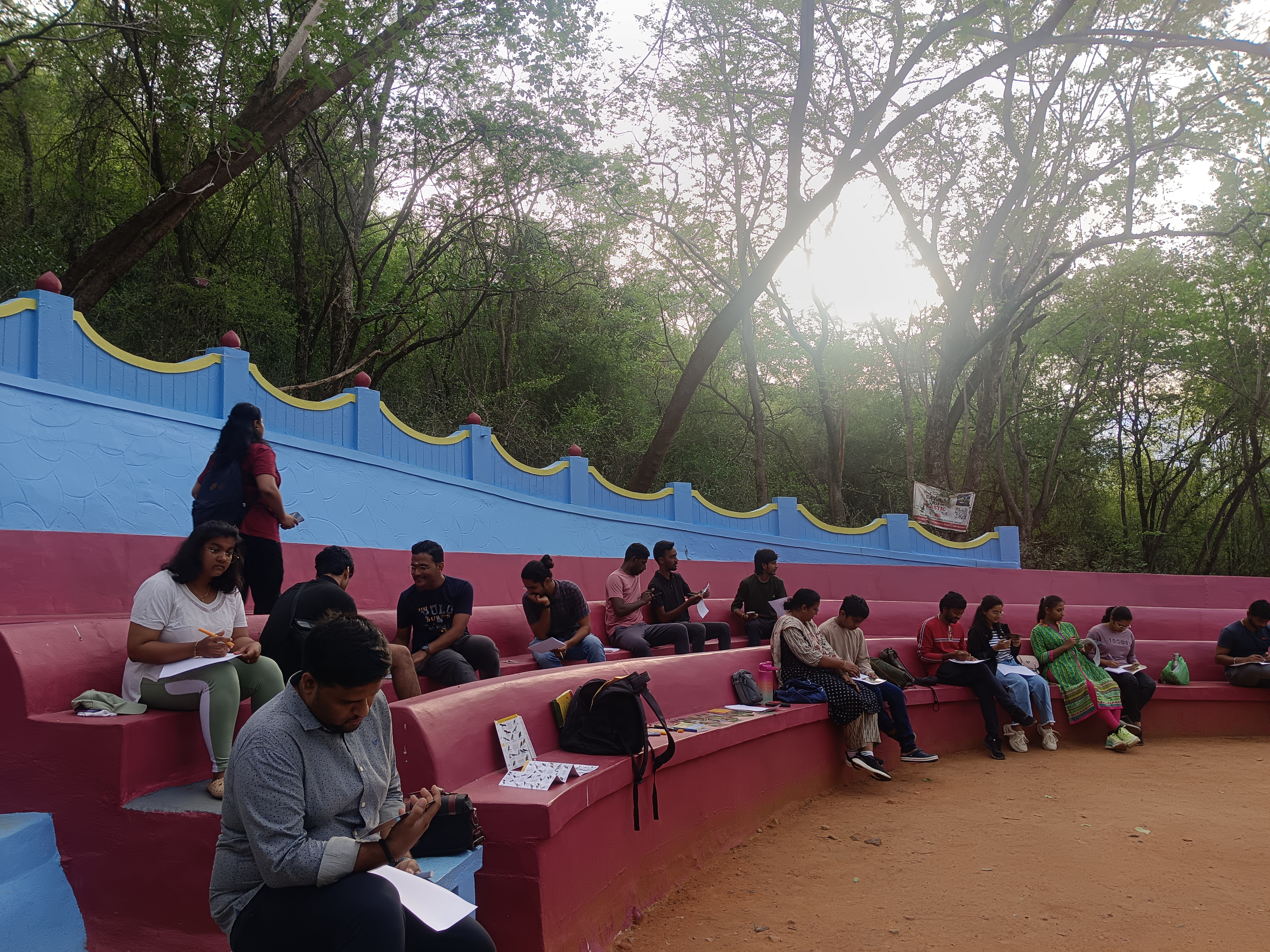 Students in an outdoor class
